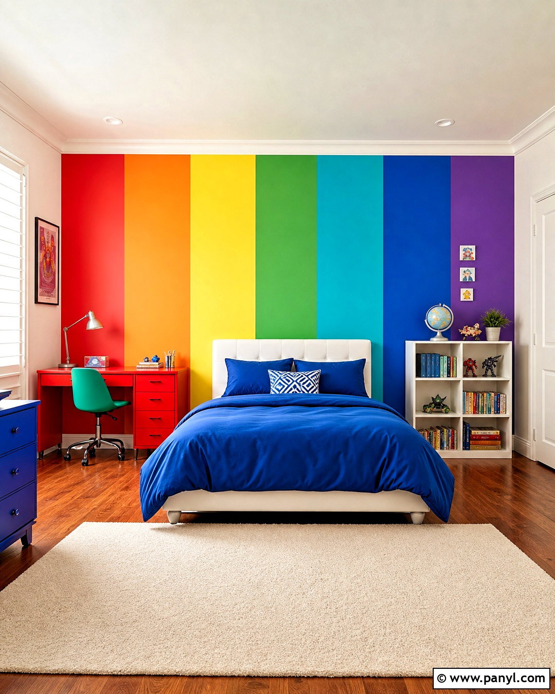 Rainbow Room With Striped Walls - 20 rainbow room ideas