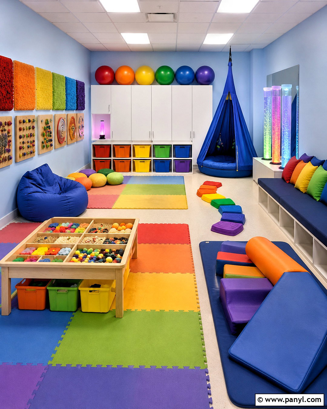 Rainbow Sensory Playroom - 20 rainbow playroom ideas