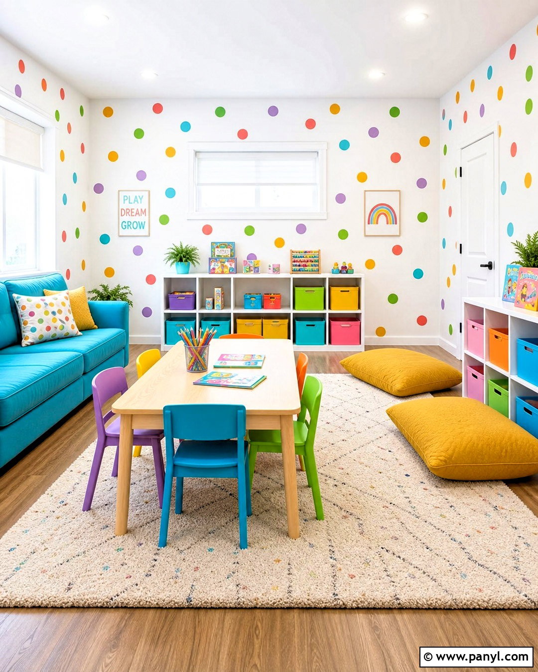 Rainbow Spot Wallpaper Playroom - 20 spot wallpaper ideas