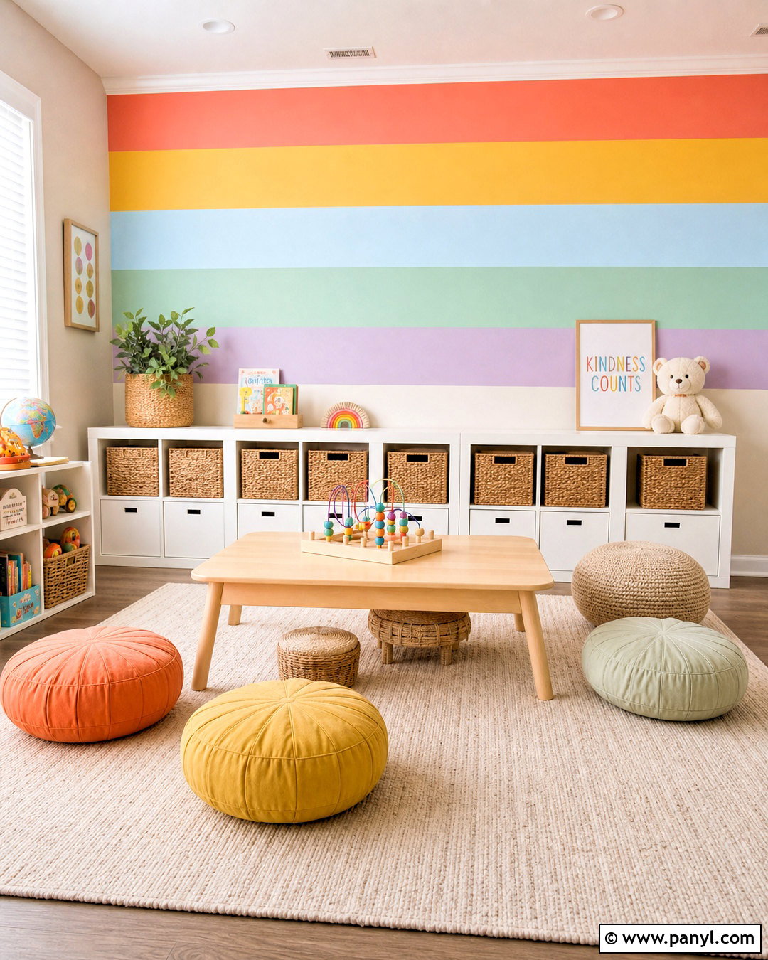 Rainbow Stripe Wall Painting - 20 fun wall painting ideas creative ideas