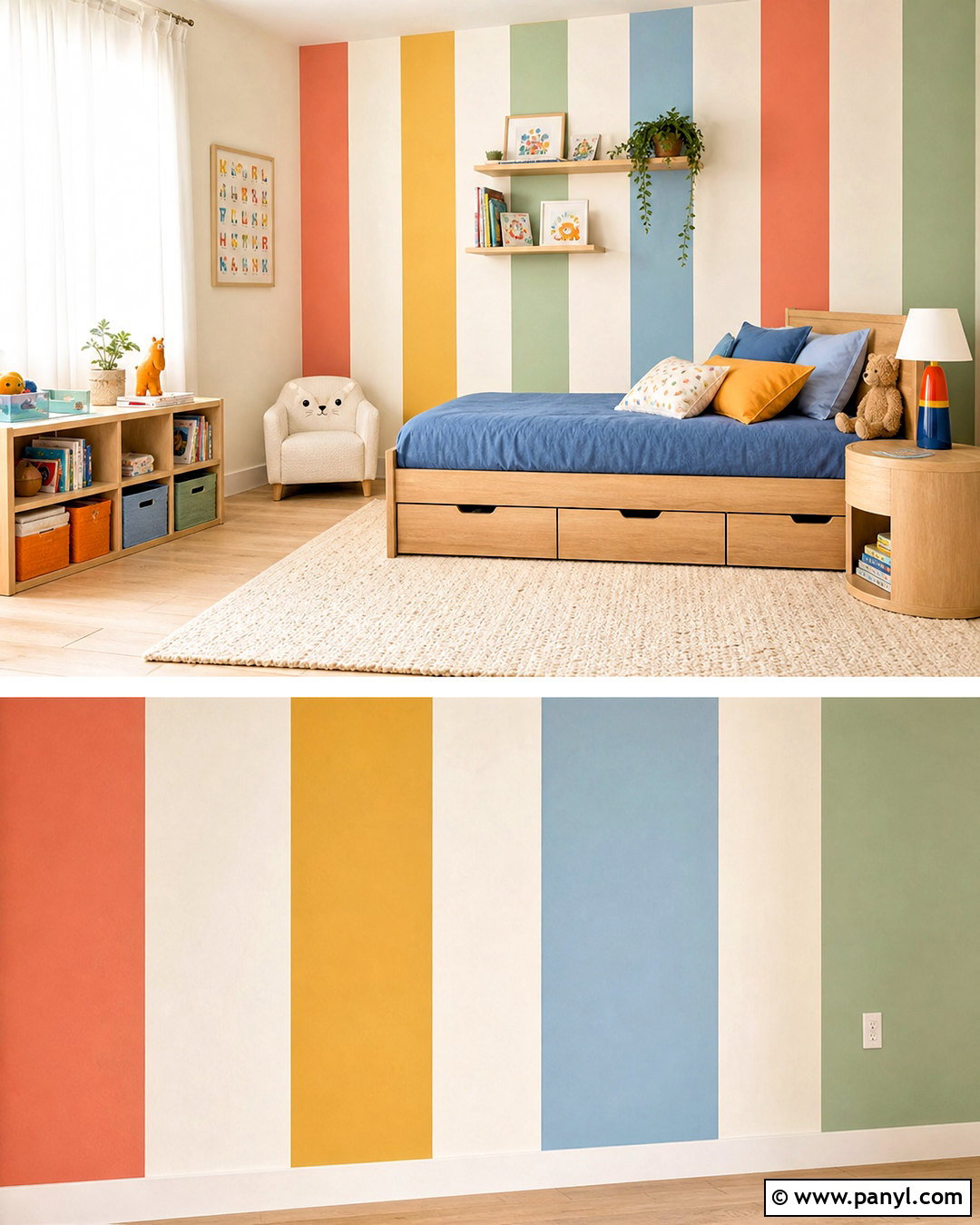 Rainbow Striped Bedroom Walls - 20 striped bedroom walls