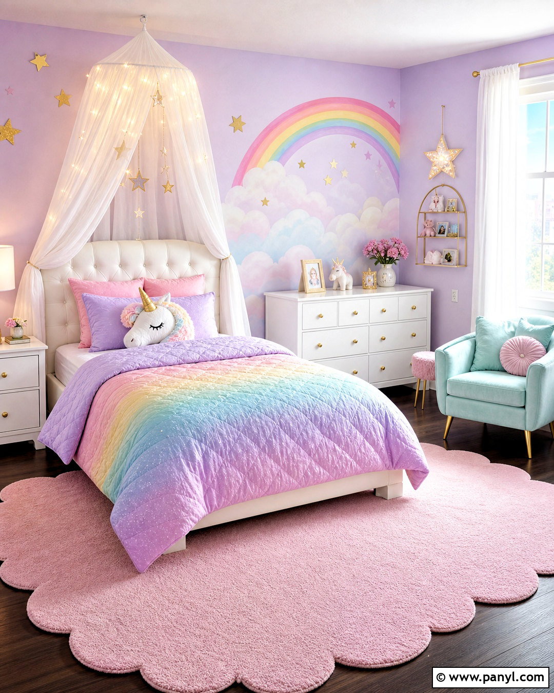 Rainbow Unicorn Bedroom - 20 rainbow themed bedroom ideas