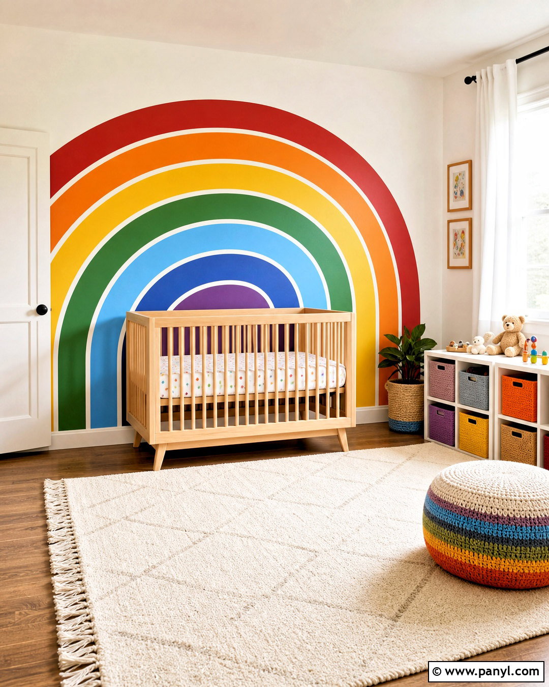 Rainbow Wall Mural - 20 rainbow wall decor ideas
