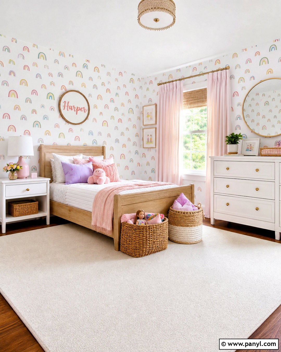 Rainbow Wallpaper Accent Wall - 20 rainbow wall decor ideas