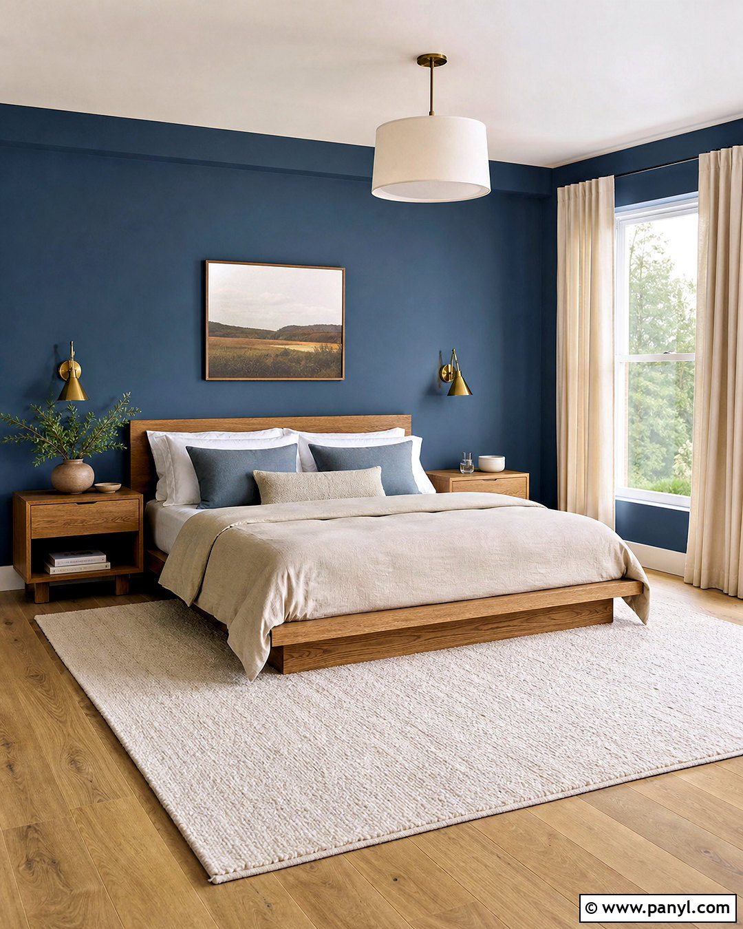 Rainstorm Bedroom With Natural Oak Furniture - 20 sherwin williams rainstorm ideas