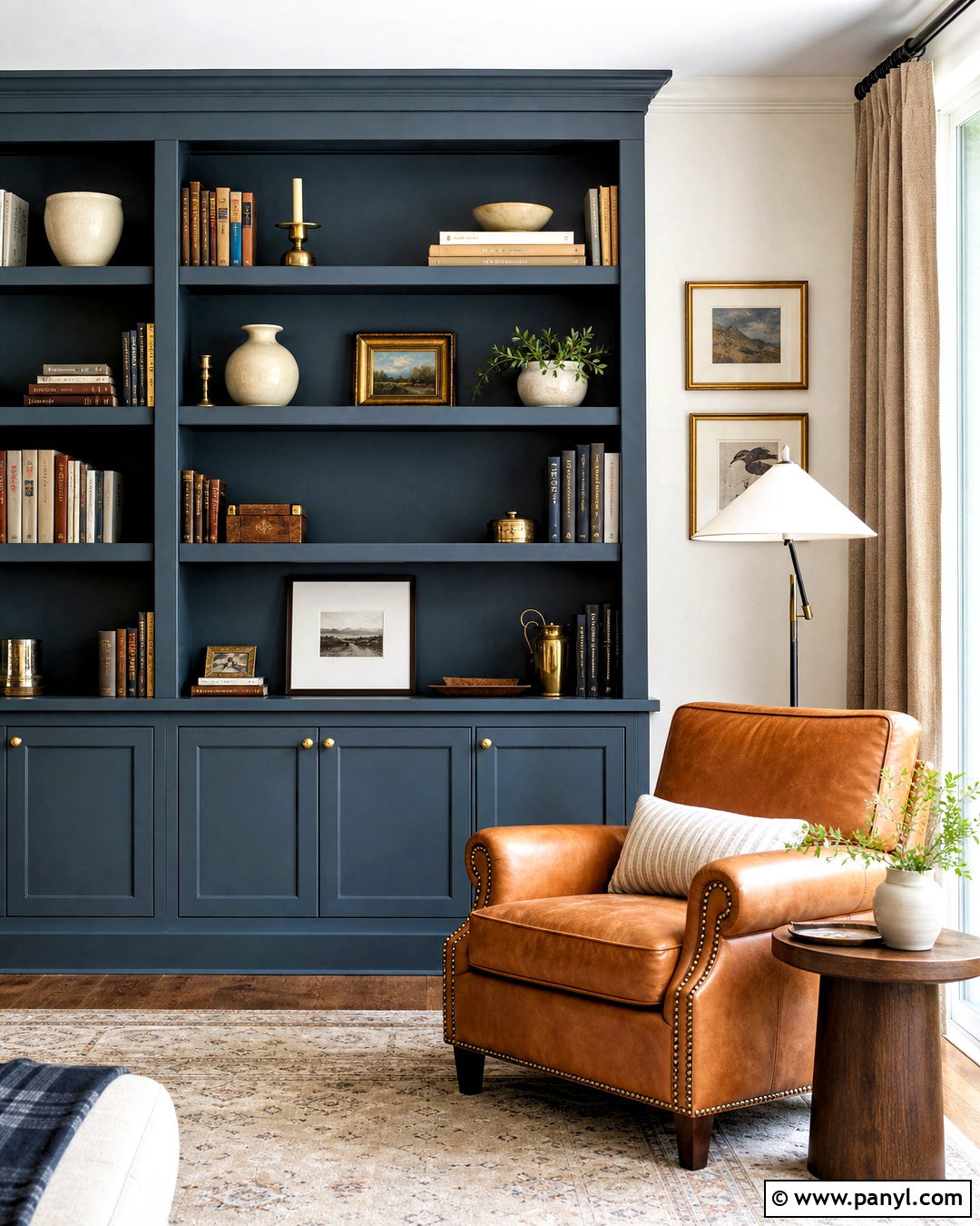 Rainstorm Bookshelves With Warm White Walls - 20 sherwin williams rainstorm ideas