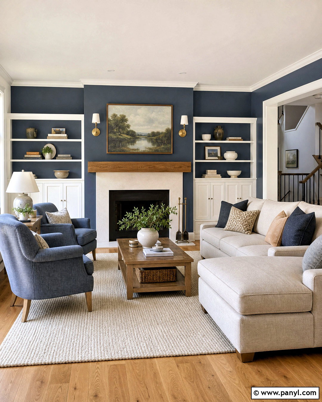 Rainstorm Fireplace Wall With Stone Surround - 20 sherwin williams rainstorm ideas