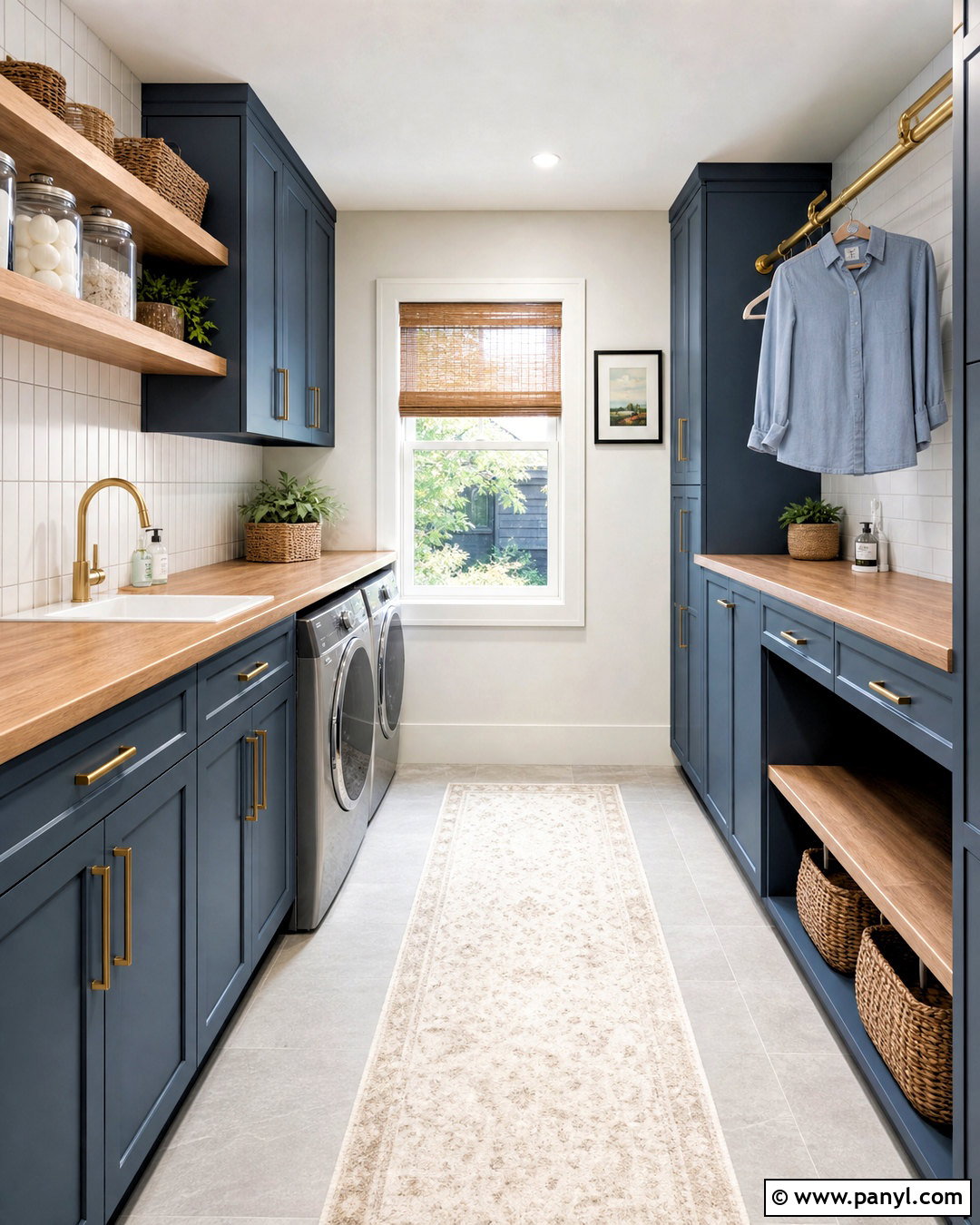 Rainstorm Laundry Room With Butcher Block Counters - 20 sherwin williams rainstorm ideas