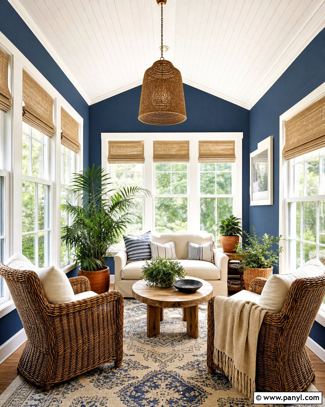 Rainstorm Sunroom With Wicker Furniture - 20 sherwin williams rainstorm ideas