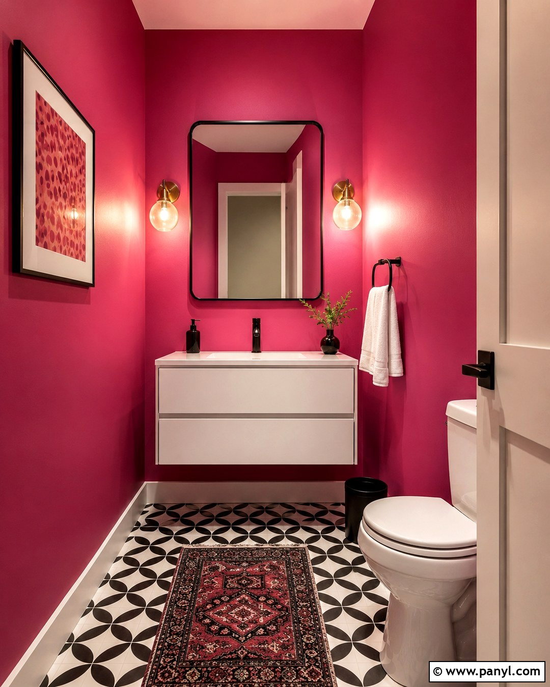 Raspberry Pink Bathroom Walls - 20 Fun Bathroom Wall Colors