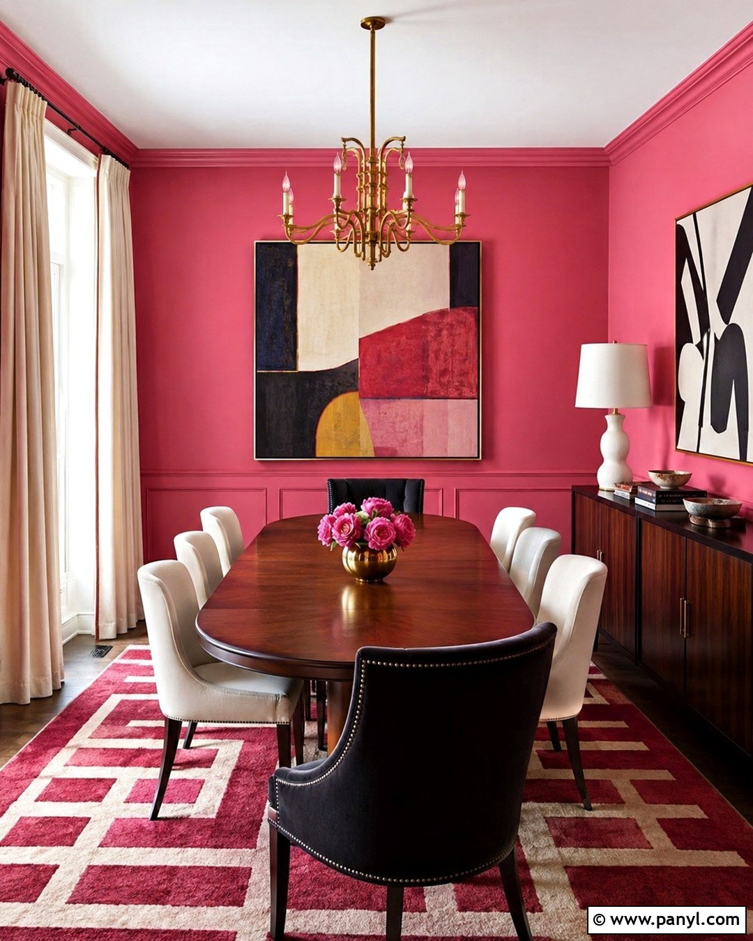 Raspberry Pink Dining Room Wall Paint - 20 Bold Wall Paint Ideas