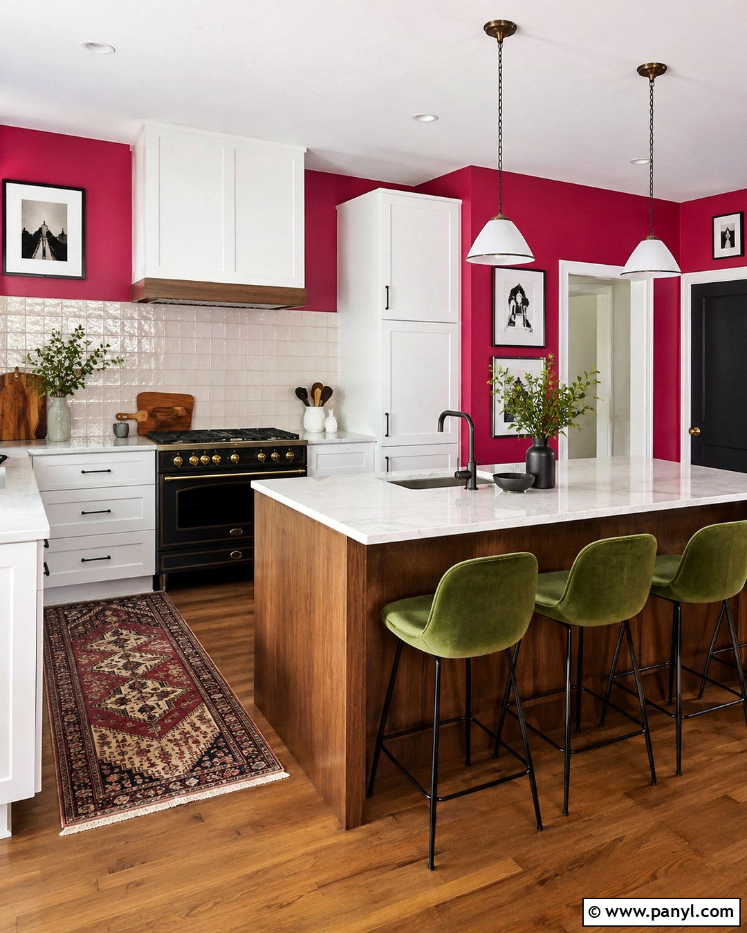 Raspberry Pink Kitchen Walls - 20 Bright Kitchen Wall Colors