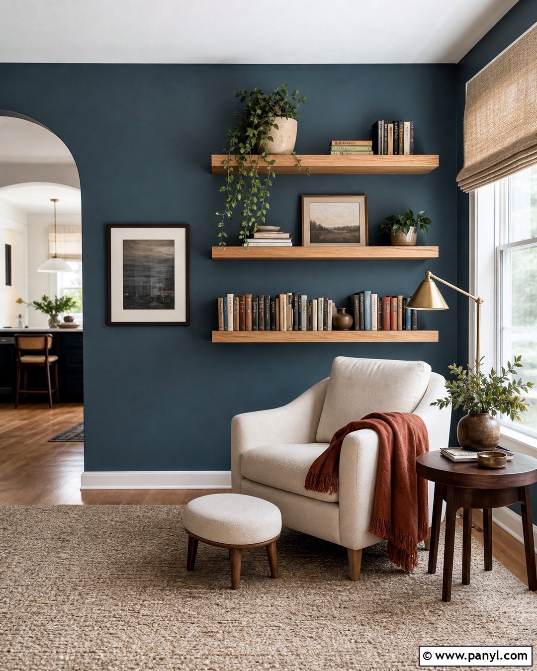 Reading Nook Slate Blue Accent Wall - 25 Slate Blue Accent Wall Ideas