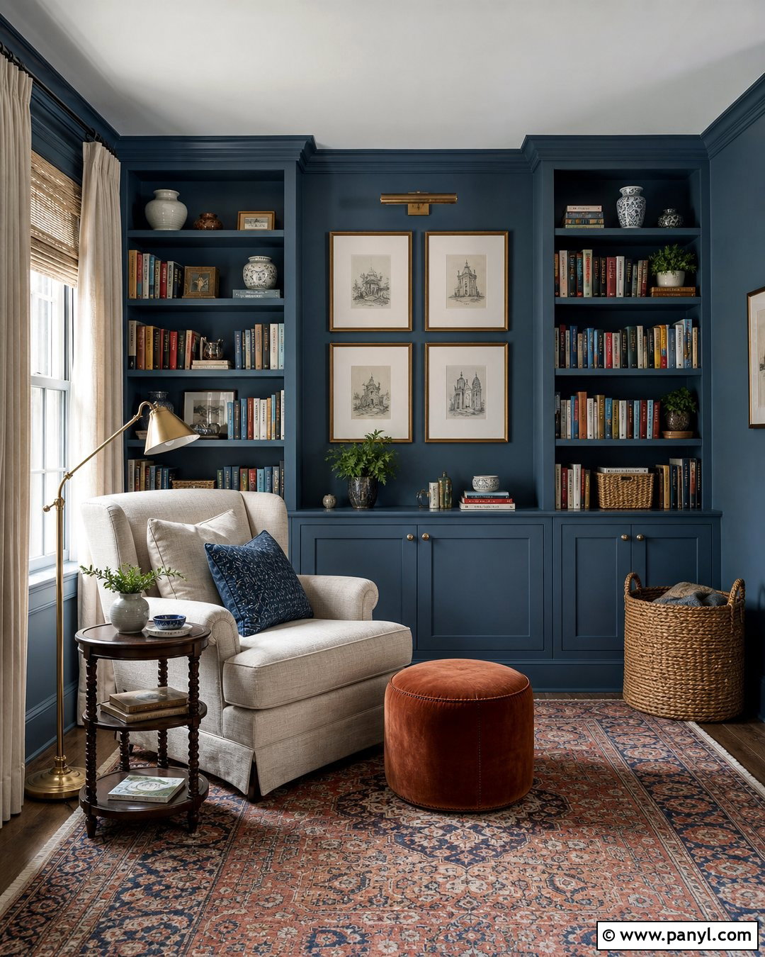 Reading Room With Blue Walls - 35 room with blue walls