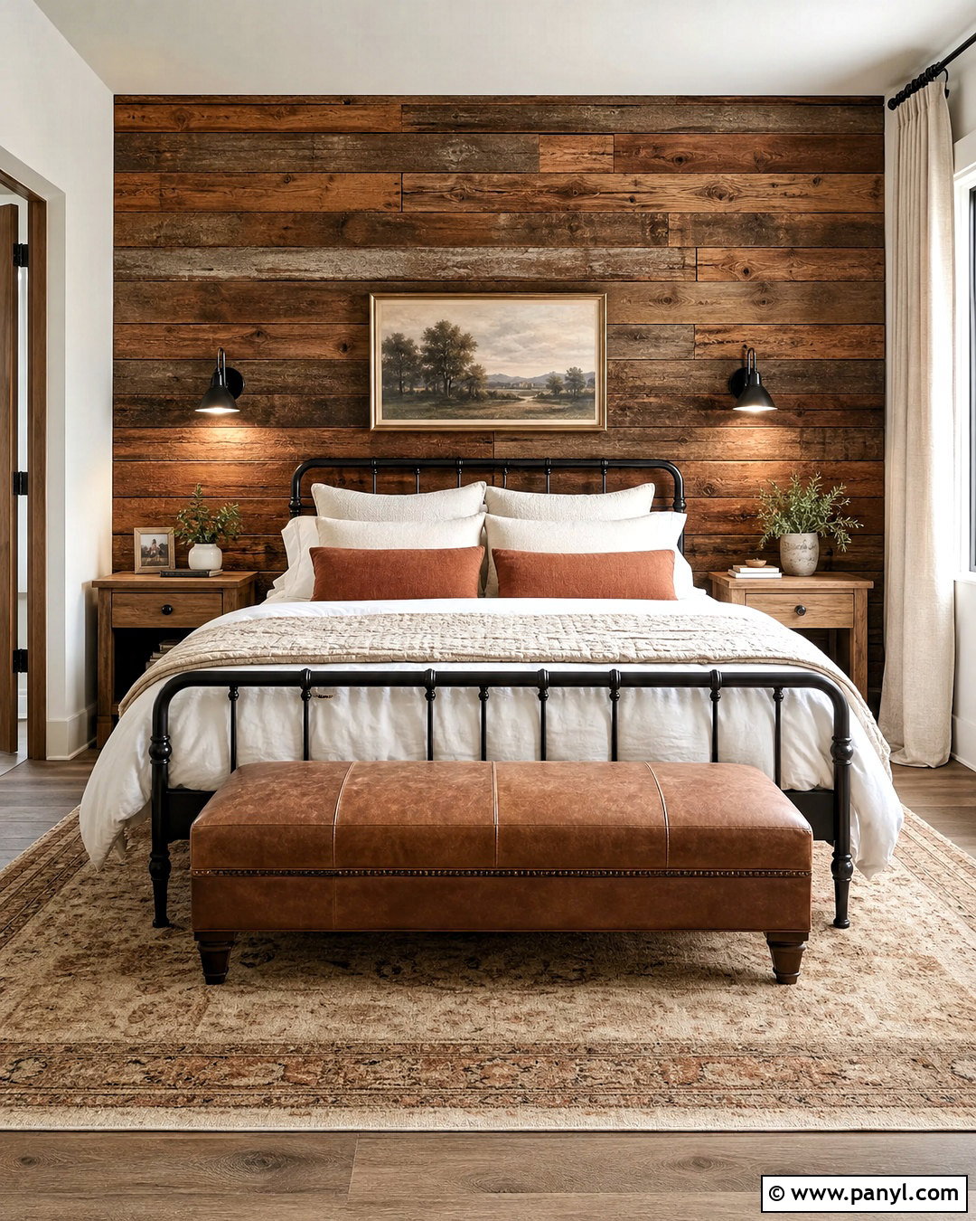 Reclaimed Brown Wood Bedroom Wall - 20 brown wall texture ideas