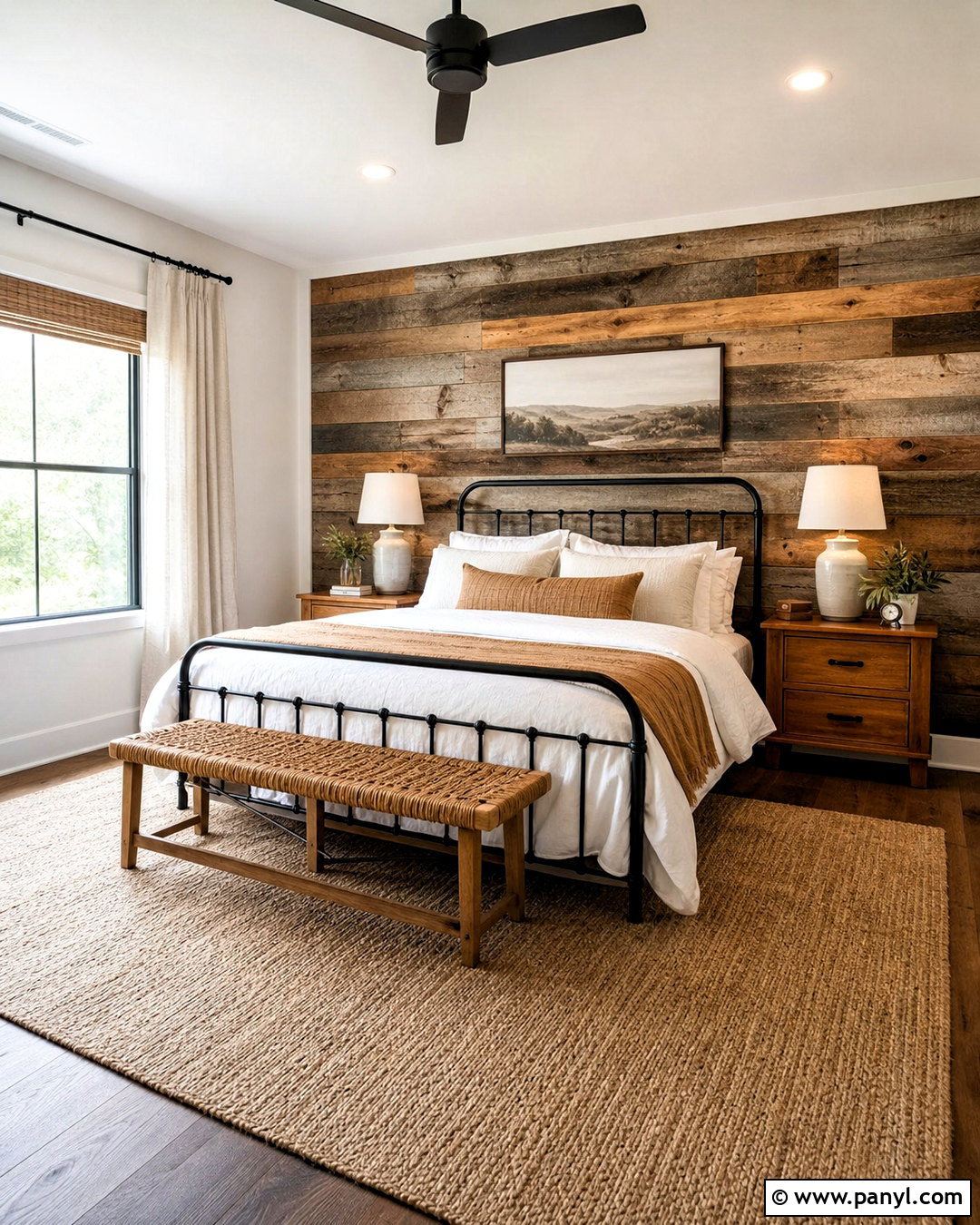 Reclaimed Wood Accent Wall - 20 modern farmhouse accent wall ideas