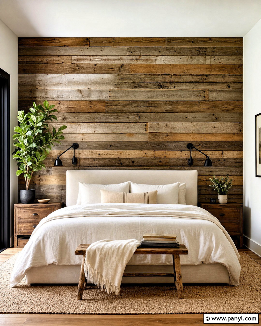 Reclaimed Wood Accent Wall - 20 unique accent wall ideas