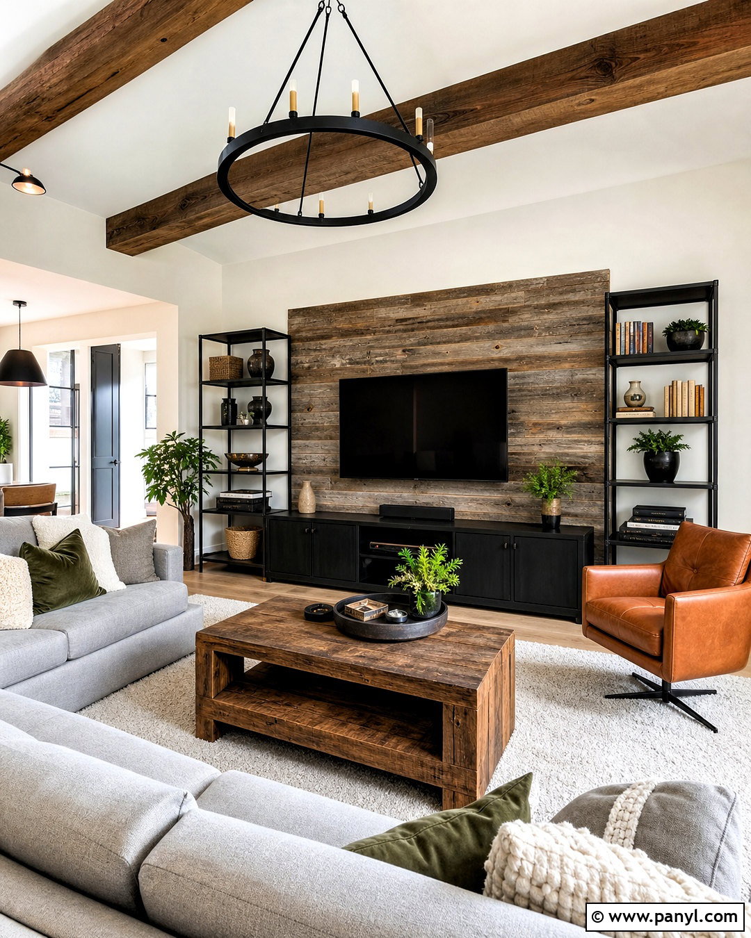 Reclaimed Wood And Matte Black Wood Combination - 20 wood color combination ideas