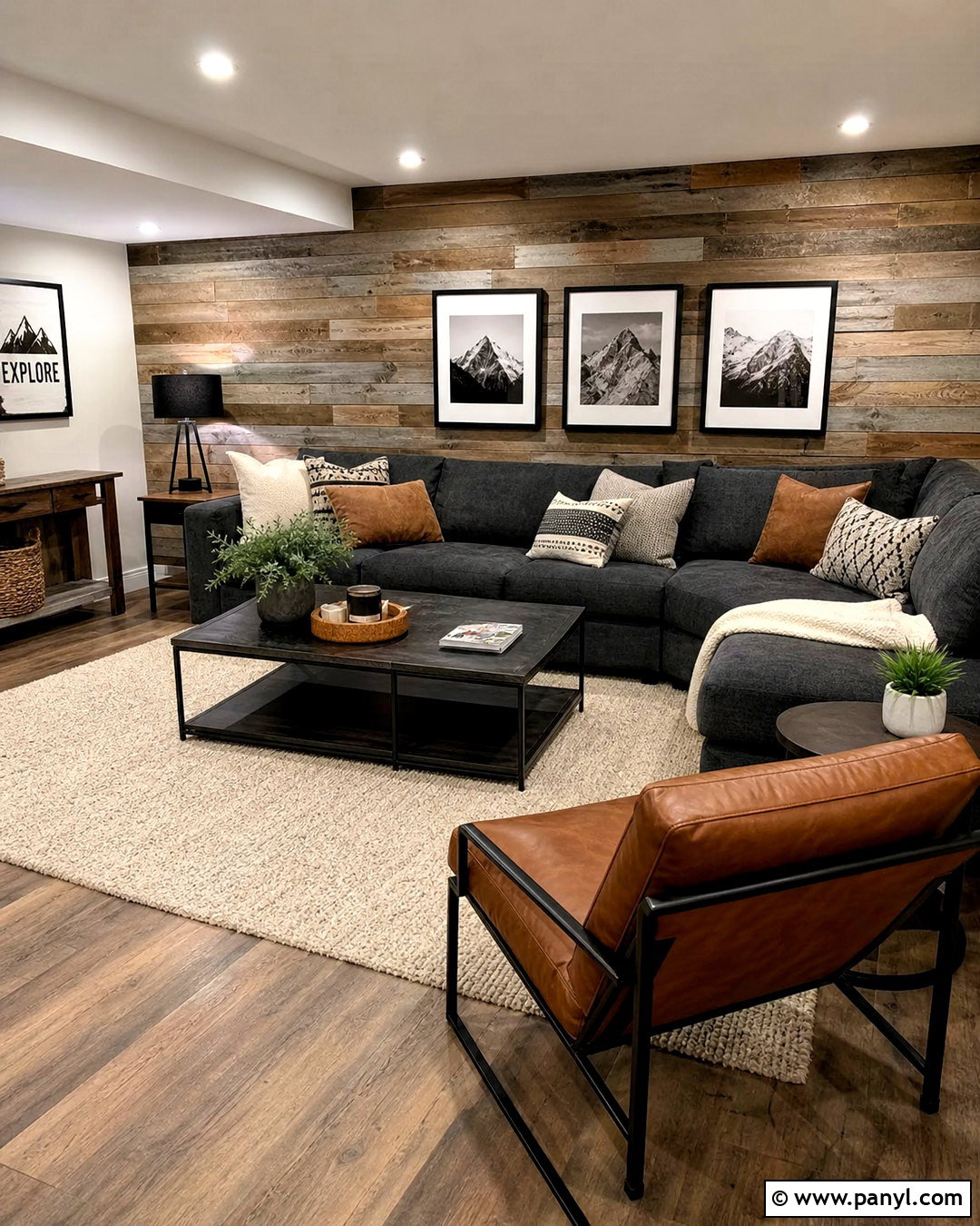 Reclaimed Wood Basement Accent Wall - 20 basement accent wall ideas