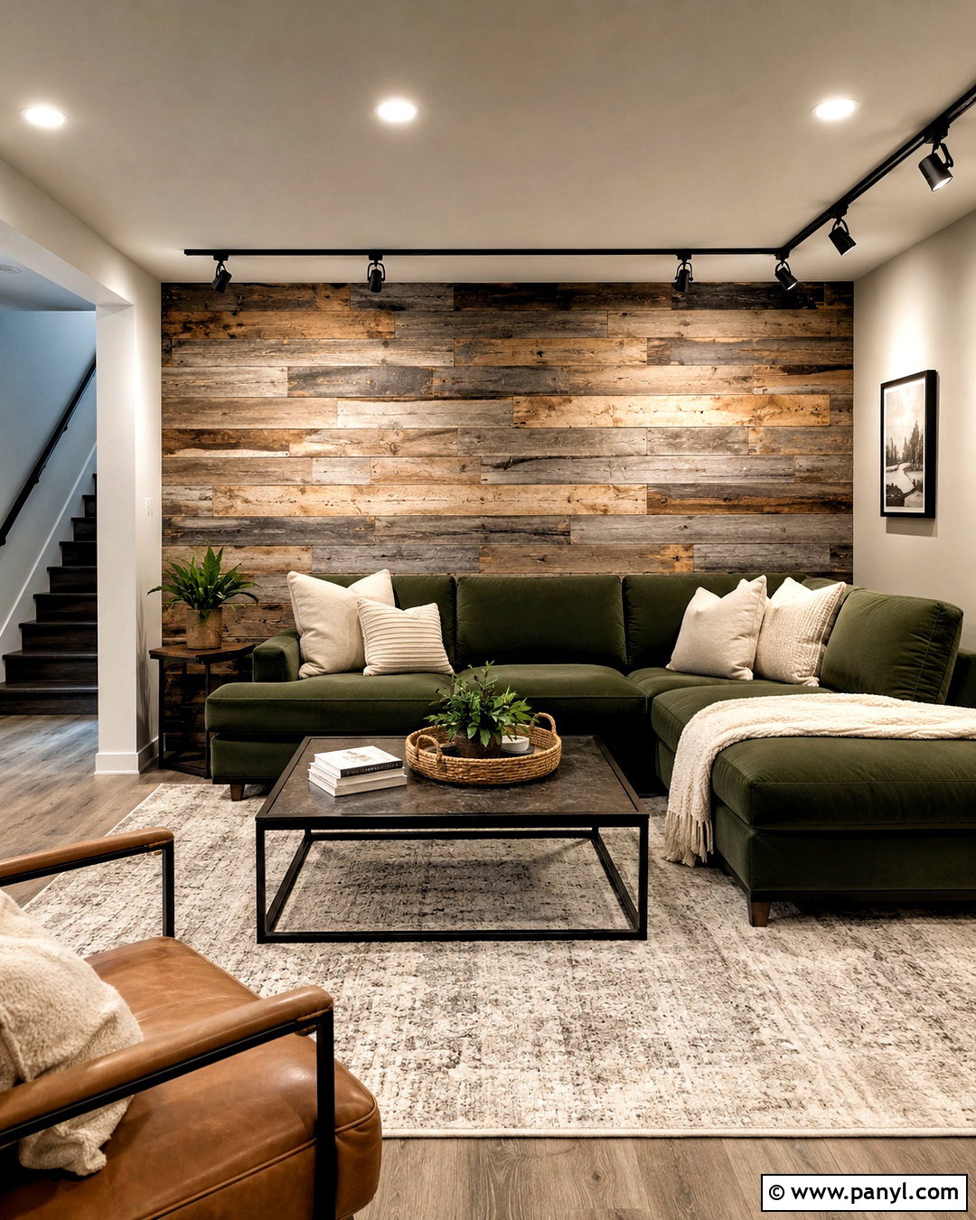 Reclaimed Wood Basement Wall - 20 cheap basement wall ideas