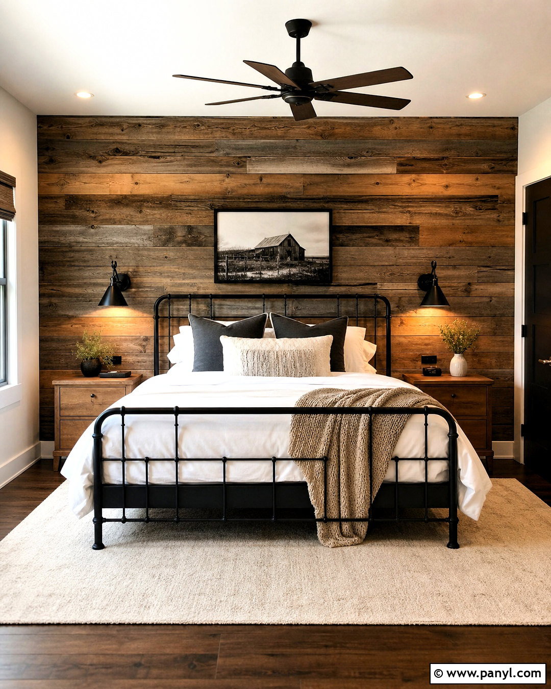 Reclaimed Wood Bedroom Wall - 20 bedroom wall accent ideas