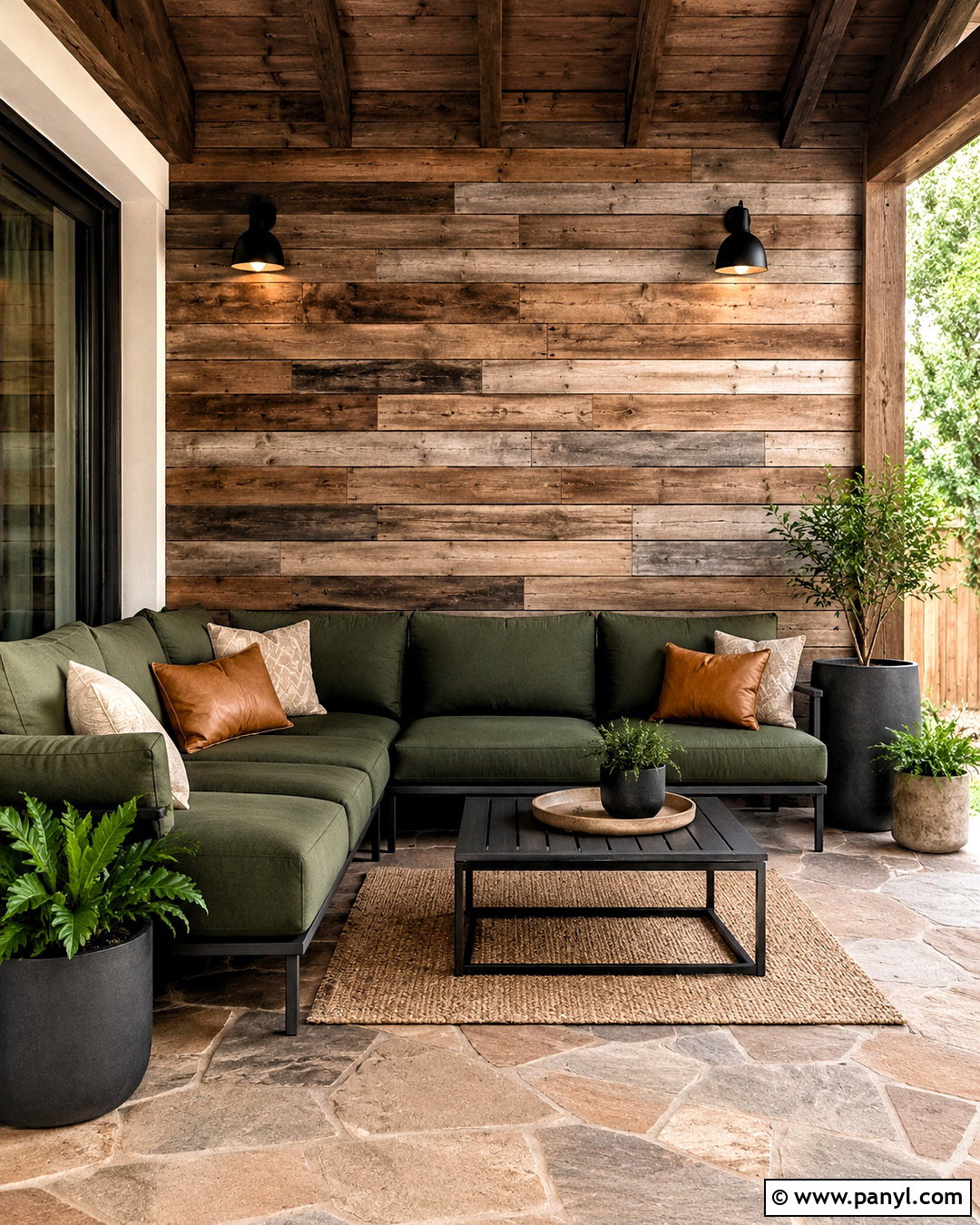 Reclaimed Wood Outdoor Feature Wall - 20 outdoor feature wall ideas