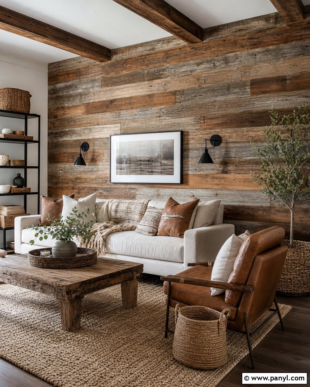 Reclaimed Wood Rustic Accent Wall - 30 Rustic Accent Wall Ideas