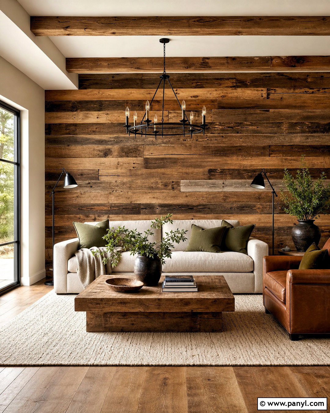 Reclaimed Wood Rustic Wall - 20 rustic wall design ideas