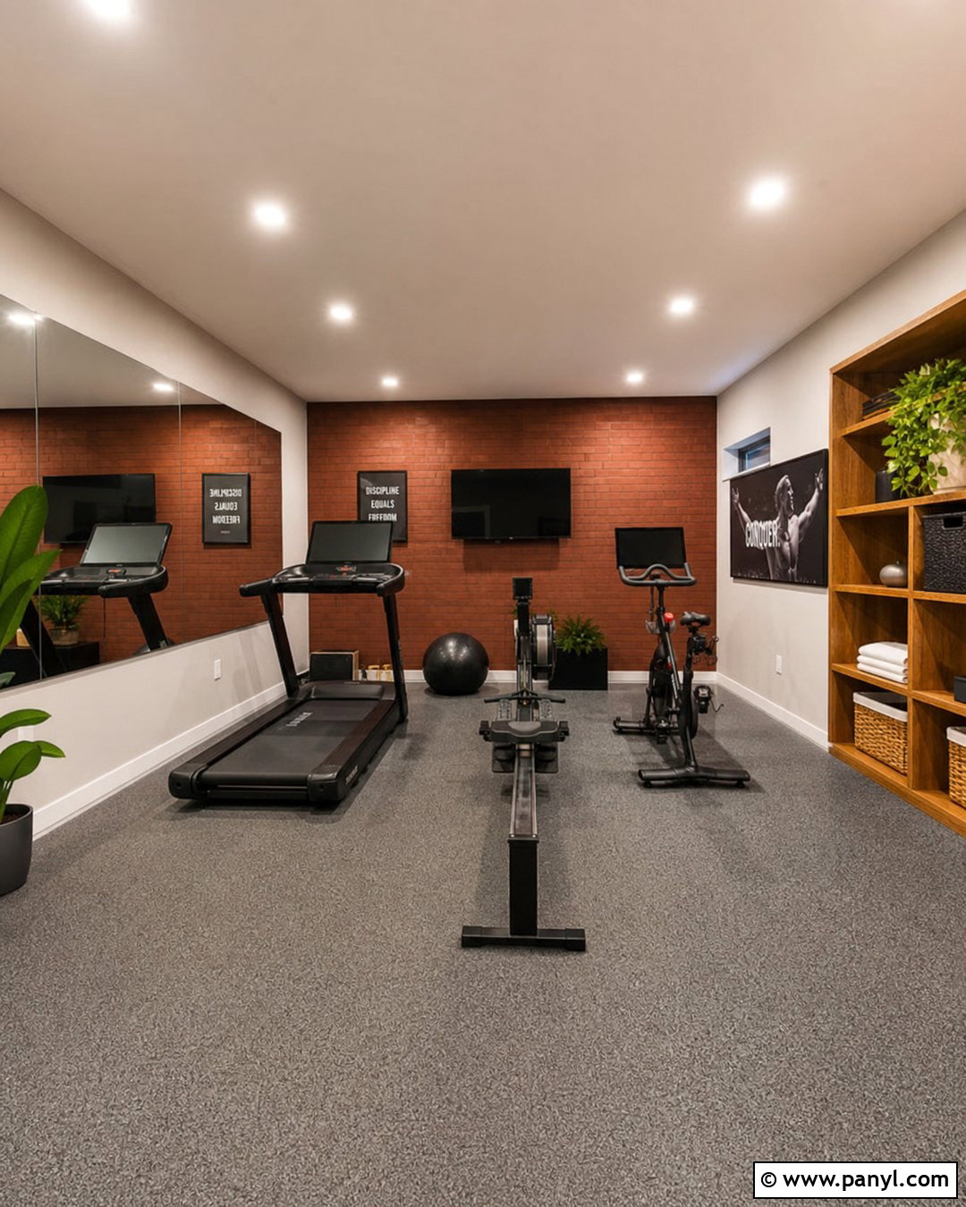 Red Accent Wall Basement Gym - 20 Red Accent Wall Gym Ideas