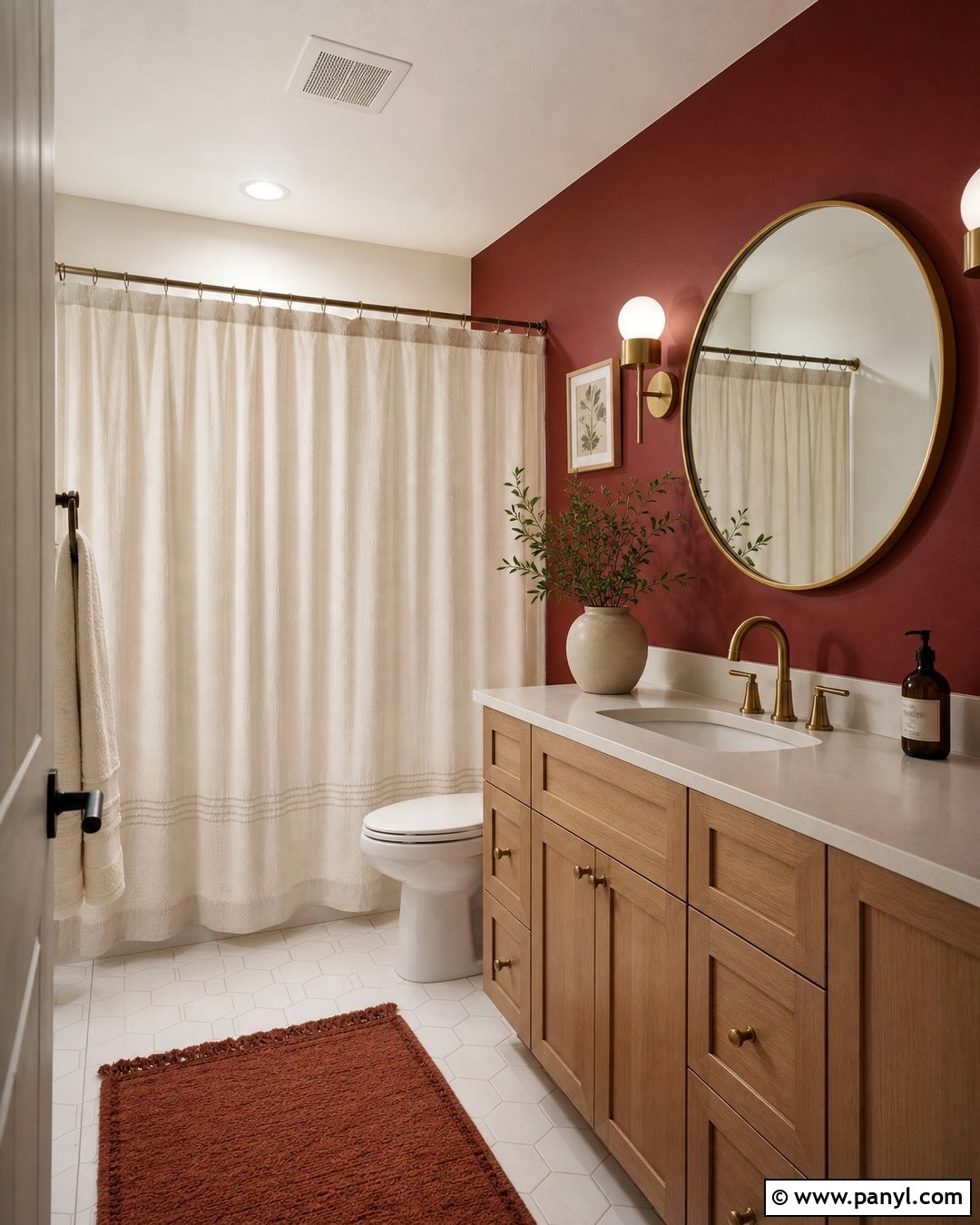 Red Accent Wall Bathroom - 25 Red Accent Walls
