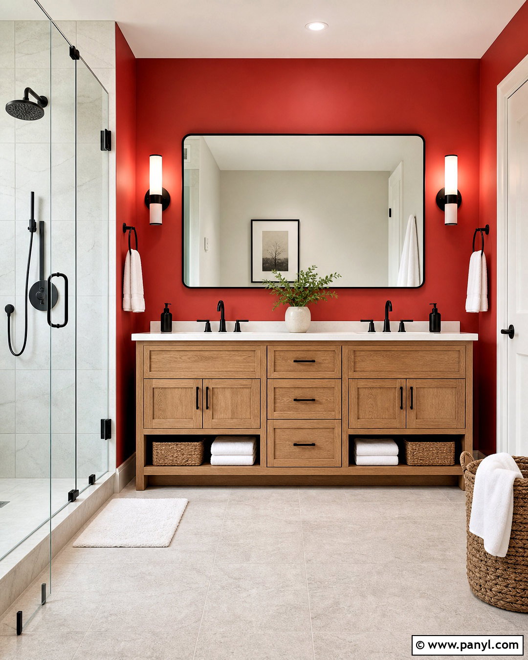 Red Accent Wall Bathroom - 20 red accent wall ideas