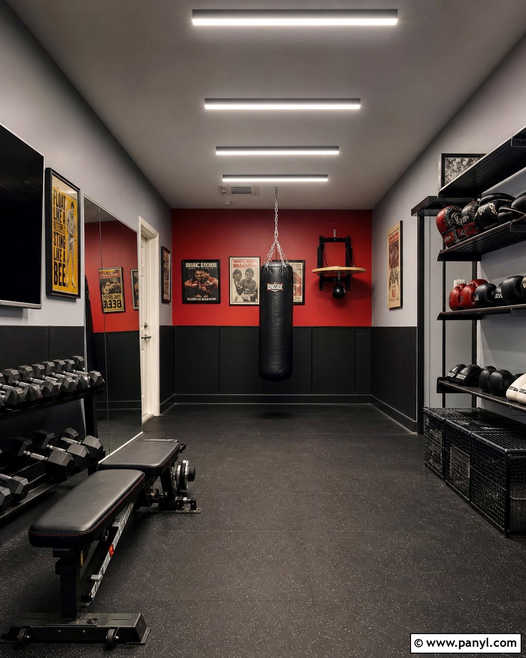 Red Accent Wall Boxing Gym - 20 Red Accent Wall Gym Ideas