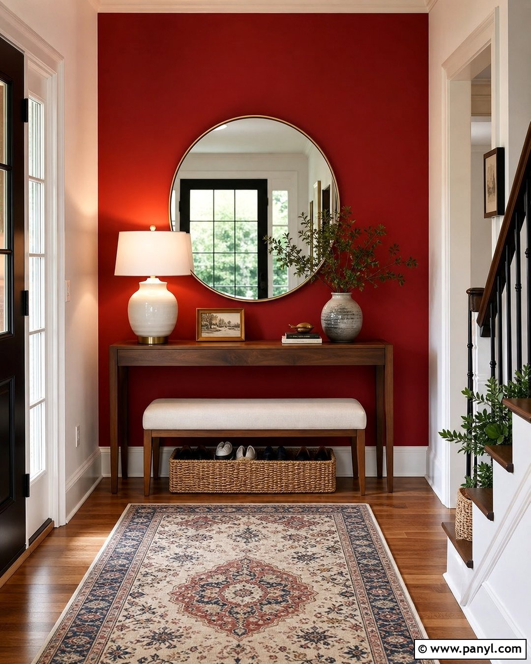 Red Accent Wall Entryway - 25 Red Accent Walls
