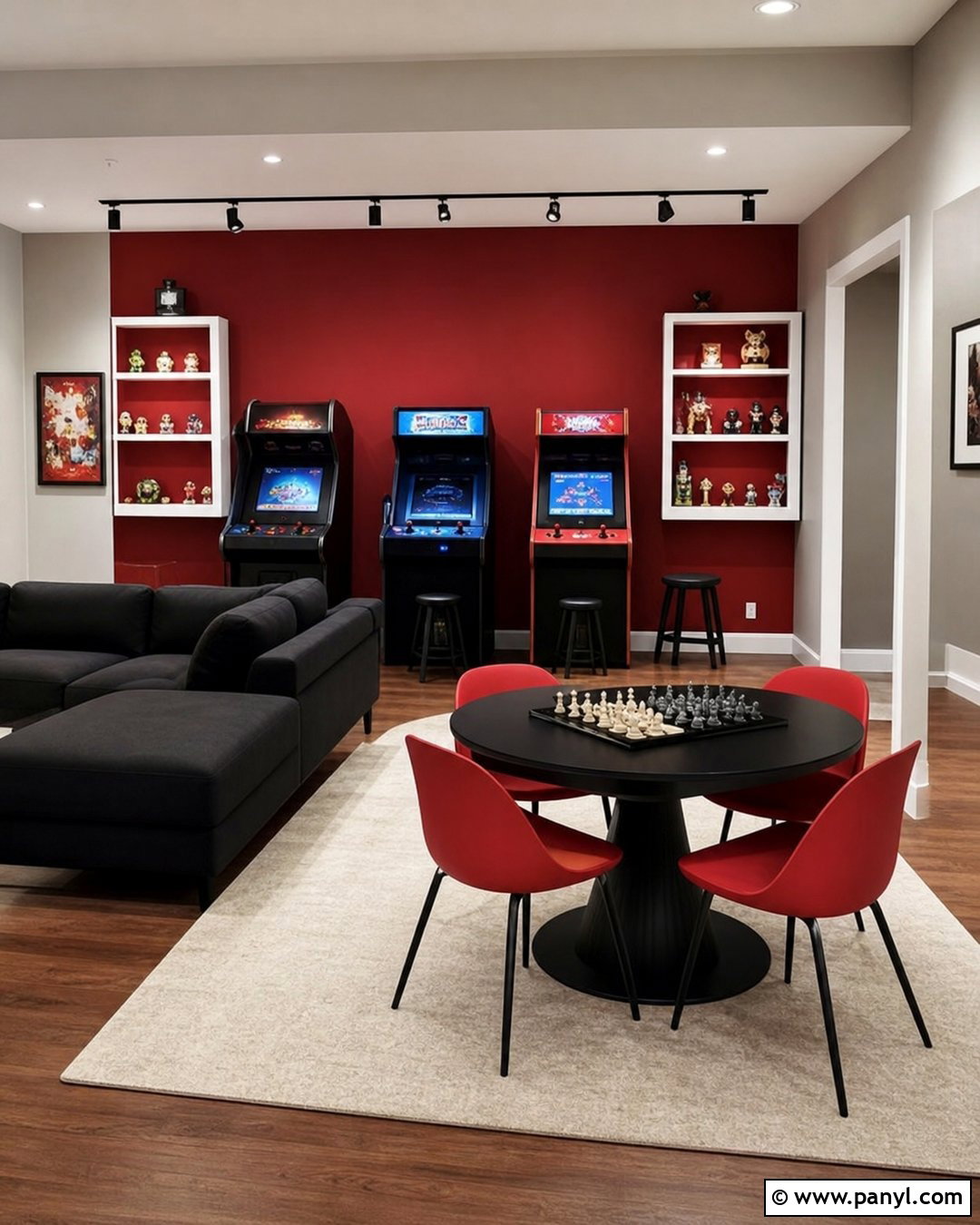 Red Accent Wall Game Room - 20 Best Wall Color For Game Room Ideas