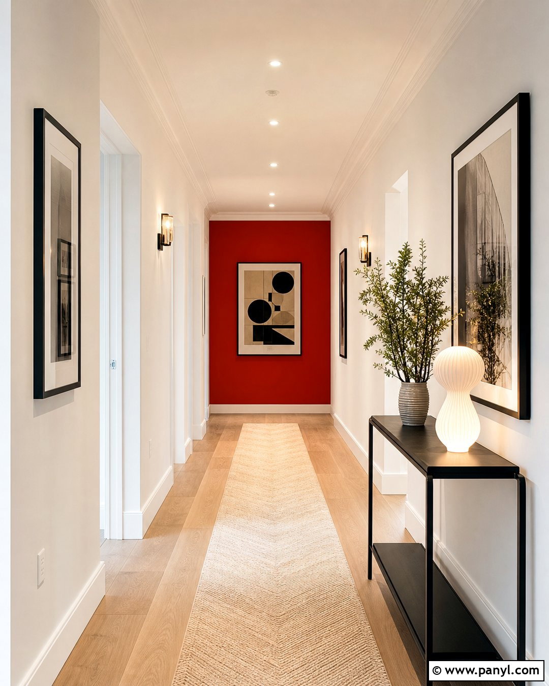 Red Accent Wall Hallway - 25 Red Accent Walls