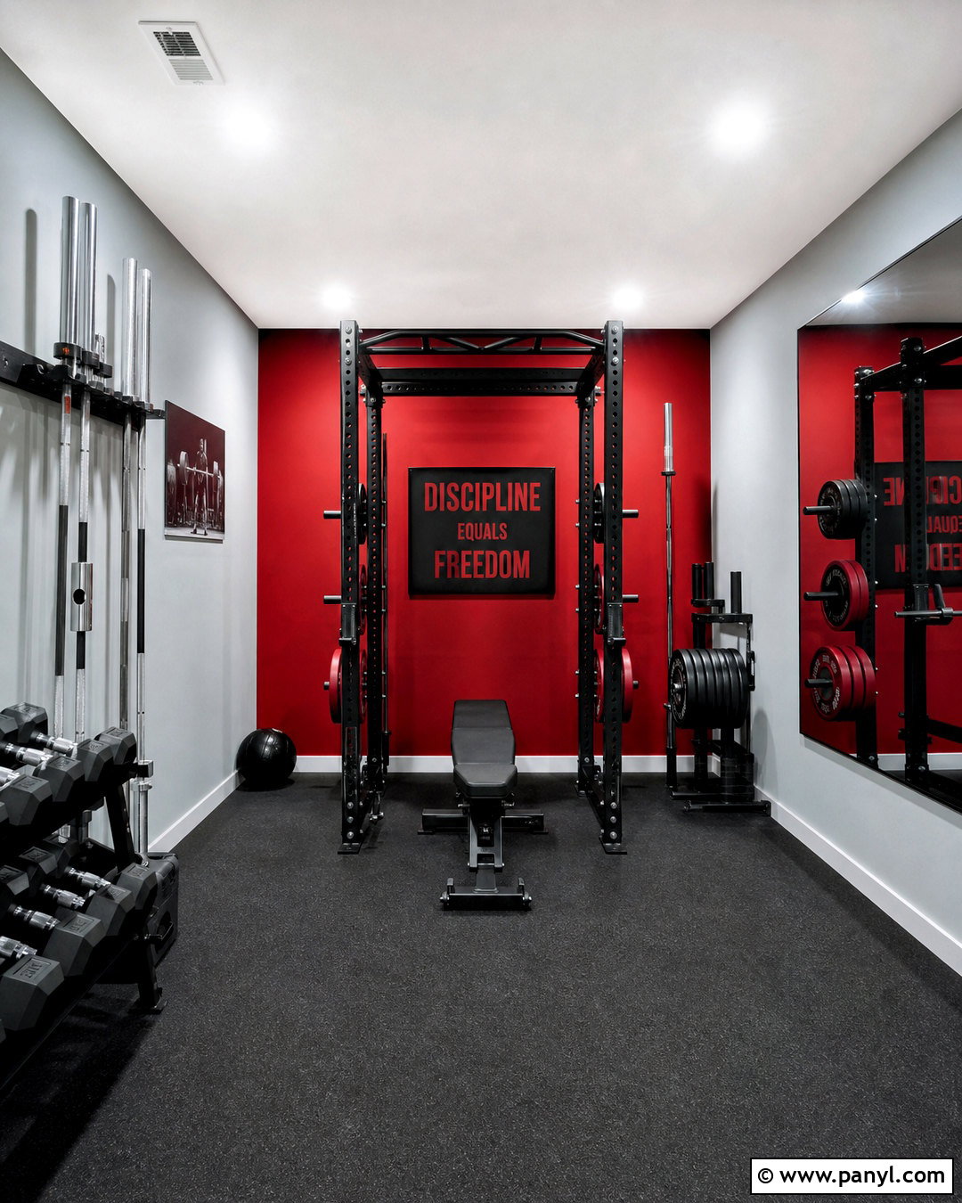 Red Accent Wall Home Gym - 20 home gym colors paint ideas