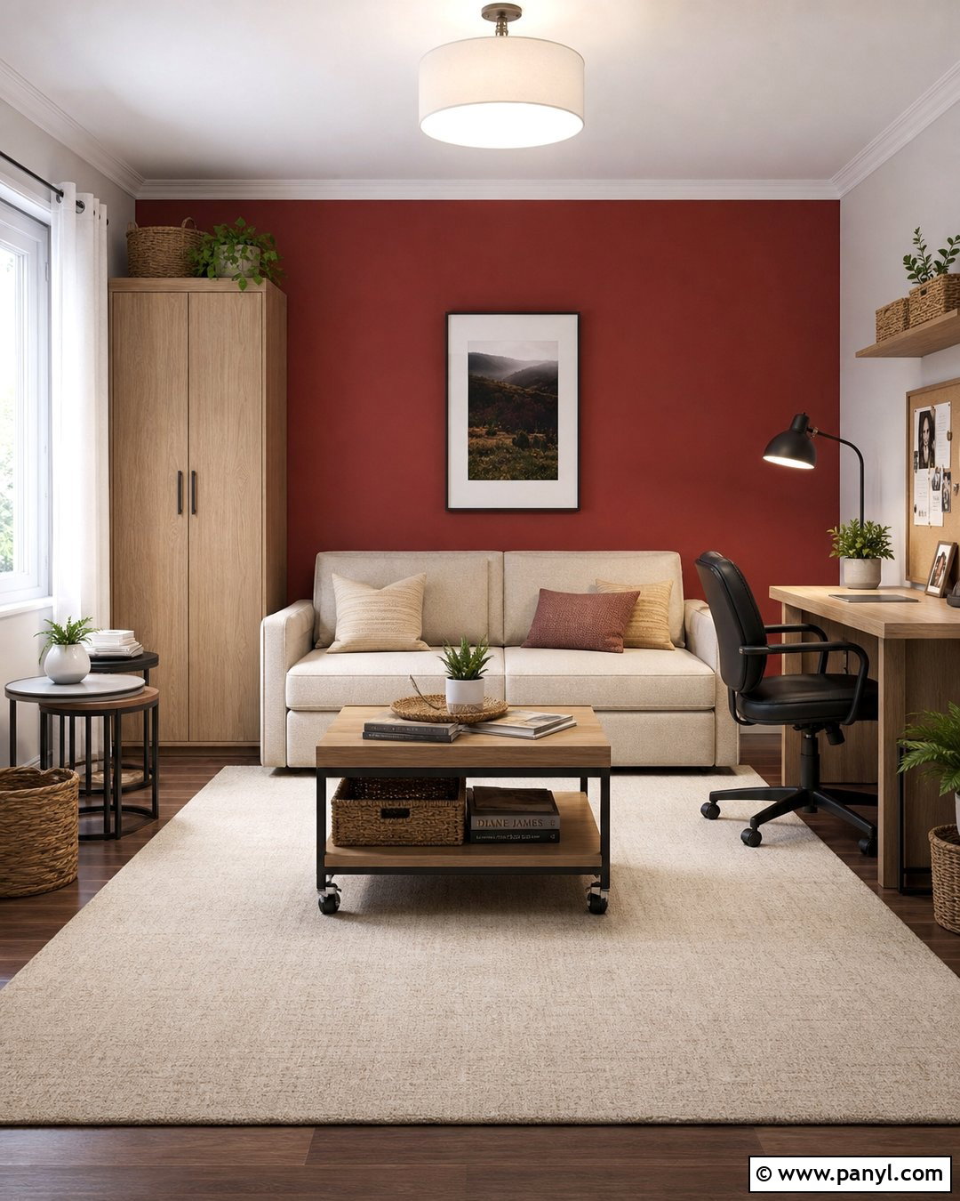 Red Accent Wall Multipurpose Room - 20 Empty Room With Red Accent Wall Ideas