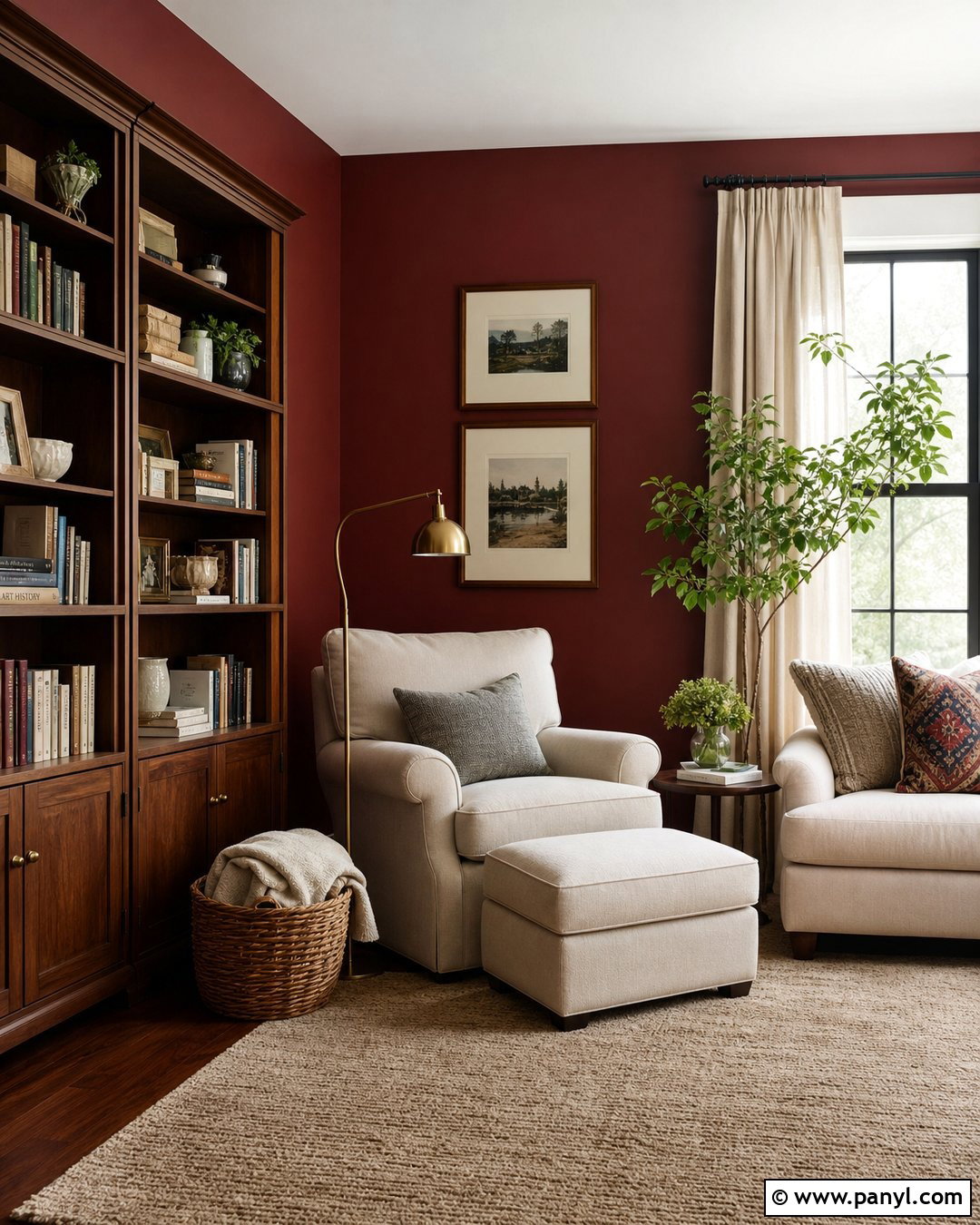 Red Accent Wall Reading Room - 20 Empty Room With Red Accent Wall Ideas