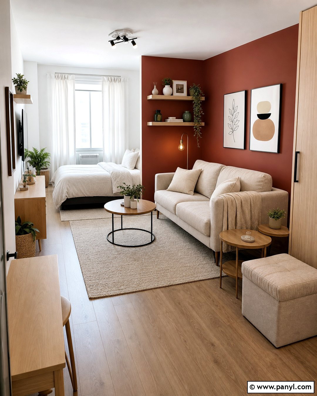 Red Accent Wall Studio Apartment - 20 Empty Room With Red Accent Wall Ideas