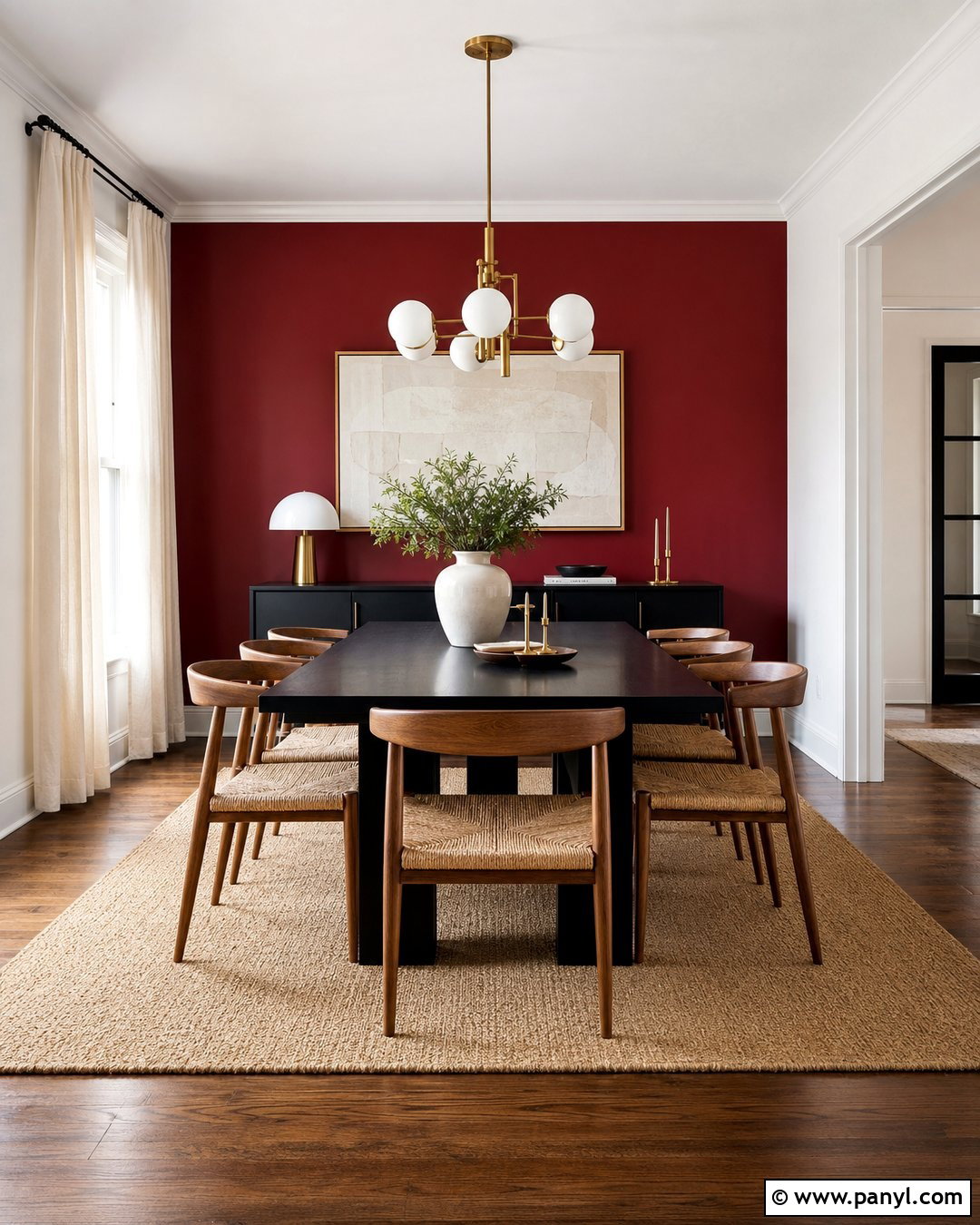 Red Accent Wall With Black Furniture - 25 Red Accent Walls