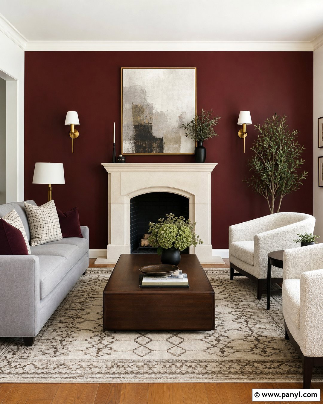 Red Accent Wall With Fireplace - 25 Red Accent Walls