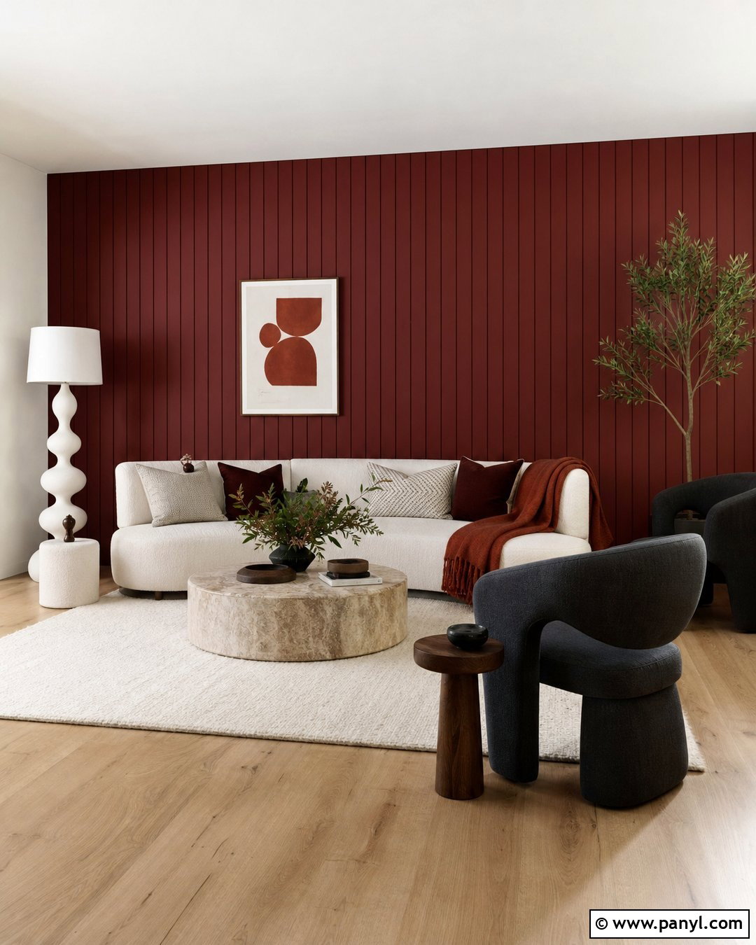 Red Accent Wall With Wood Paneling - 25 Red Accent Walls