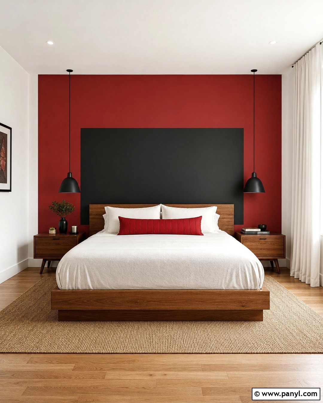 Red And Black Color Block Wall - 25 Red And Black Walls