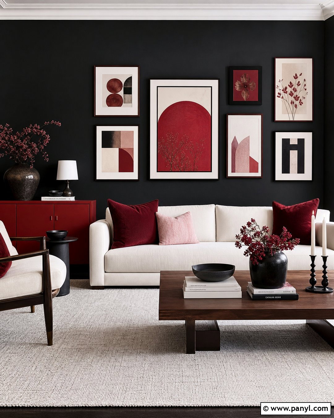 Red And Black Gallery Wall - 25 Red And Black Walls