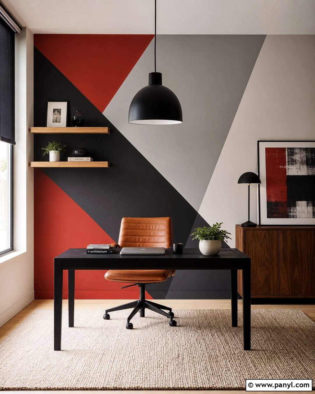 Red And Black Geometric Wall - 25 Red And Black Walls