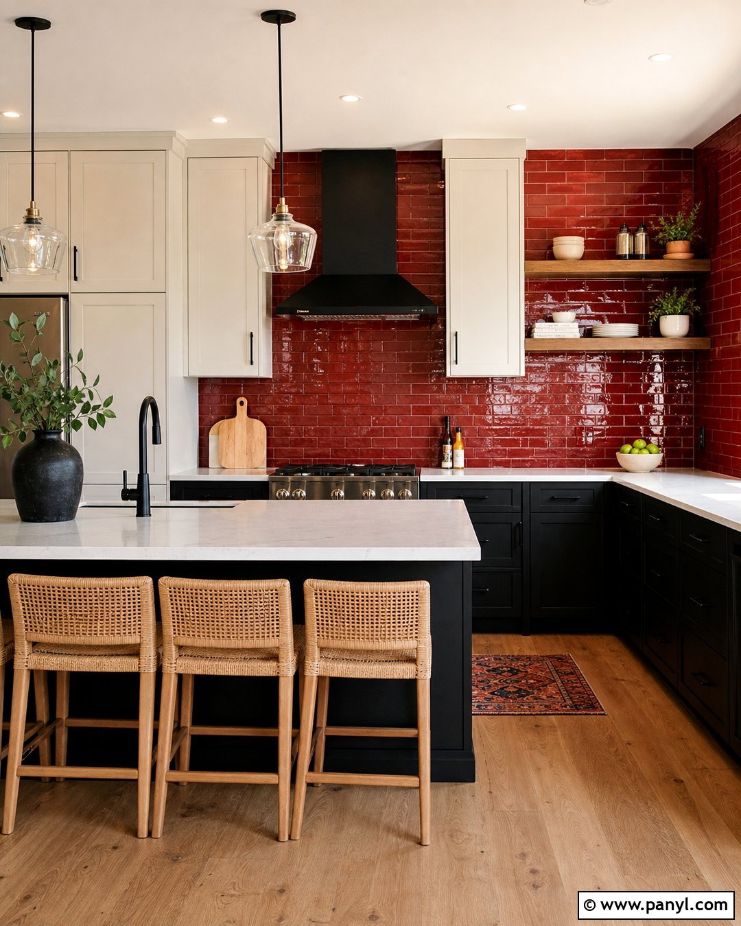 Red And Black Kitchen Wall - 25 Red And Black Walls