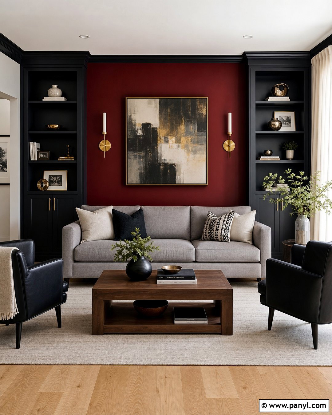 Red And Black Living Room Wall - 25 Red And Black Walls