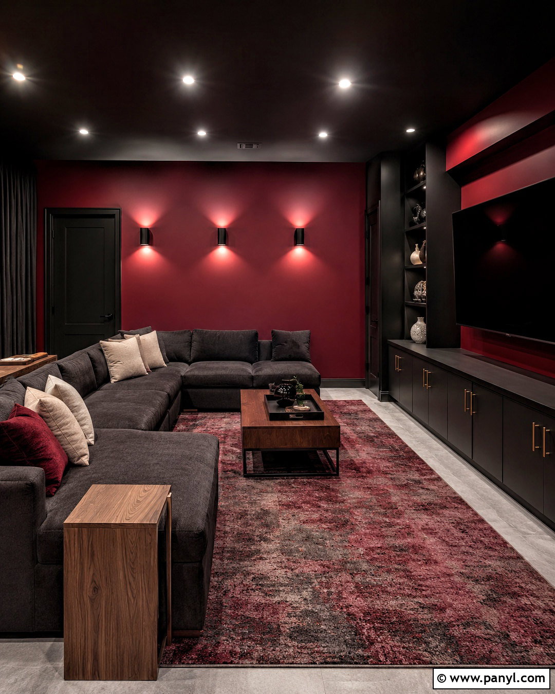 Red And Black Media Room - 20 paint room red ideas