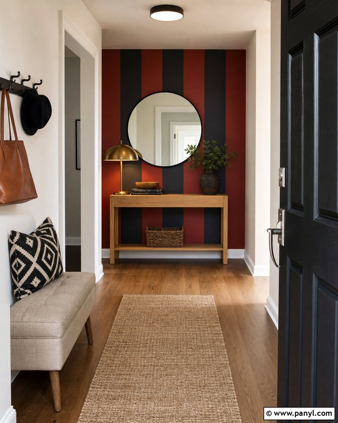Red And Black Striped Wall - 25 Red And Black Walls