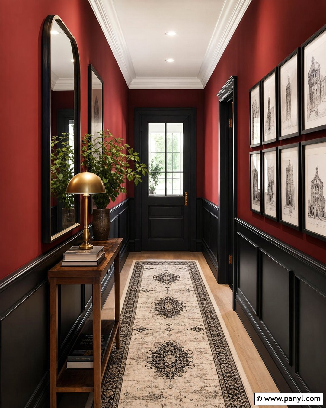 Red And Black Wainscoting Wall - 25 Red And Black Walls